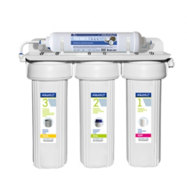 Фильтр под мойку с постфильтром четырехступенчатый (двойные уплотнения в колбе)