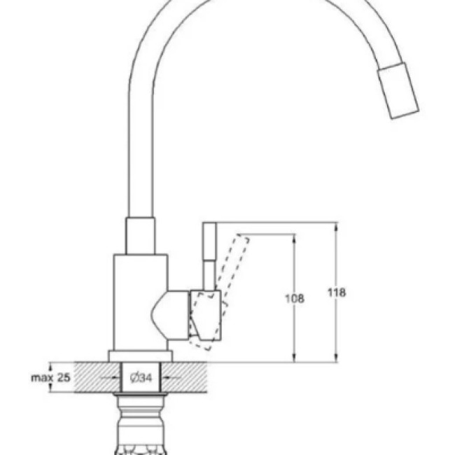 Змішувач для кухні EZA4-F090KB Solone