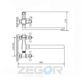 Змішувач для ванни DMT7-A827ZEGOR Змішувач для ванни DMT7-A827ZEGOR
