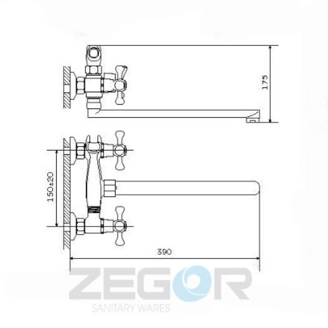Змішувач для ванни DMT7-A827ZEGOR Змішувач для ванни DMT7-A827ZEGOR