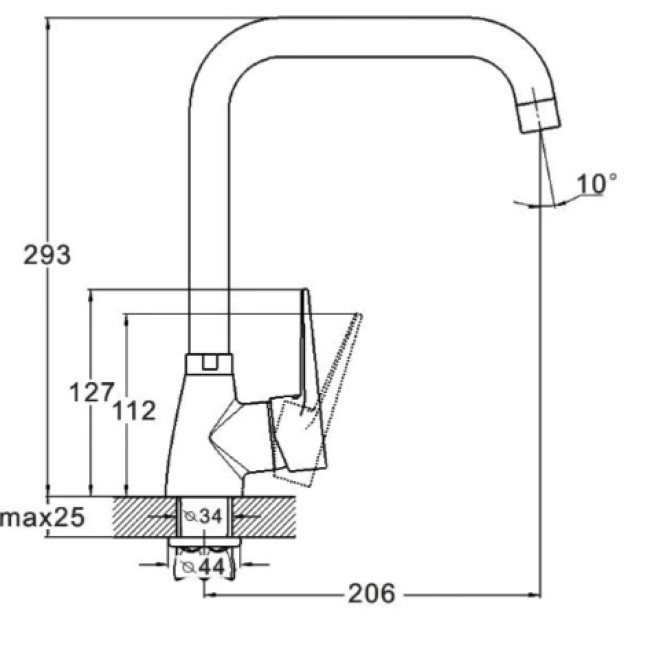 Змішувач для кухні SOP4-A045MG ZEGOR