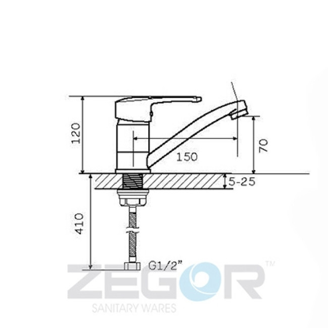 СМЕСИТЕЛЬ ДЛЯ КУХНИ PED4-B181 ZEGOR