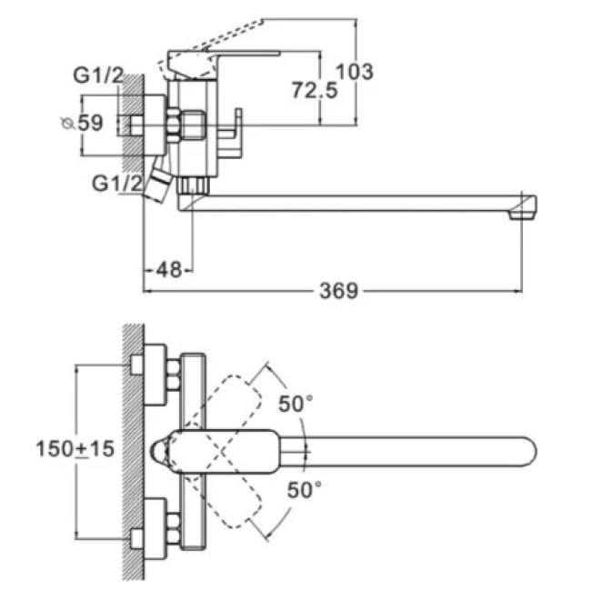 Смеситель для ванны LEB7-B123YB ZEGOR