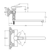 Смеситель для ванны PUD6-A045 ZEGOR Смеситель для ванны PUD6-A045 ZEGOR
