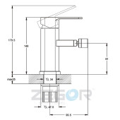 ЗМІШУВАЧ ДЛЯ БІДЕ LEB2-A123 ZEGOR ЗМІШУВАЧ ДЛЯ БІДЕ LEB2-A123 ZEGOR