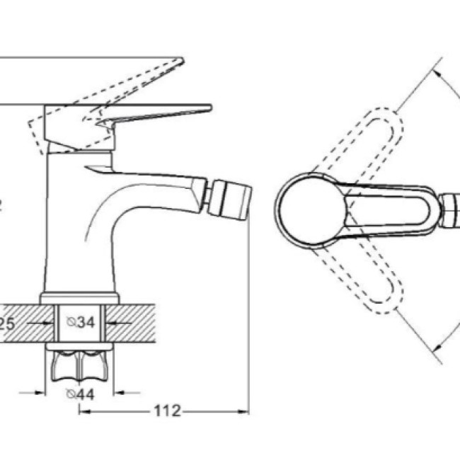 ЗМІШУВАЧ ДЛЯ БІДЕ PUD2-A045MG ZEGOR ЗМІШУВАЧ ДЛЯ БІДЕ PUD2-A045MG ZEGOR