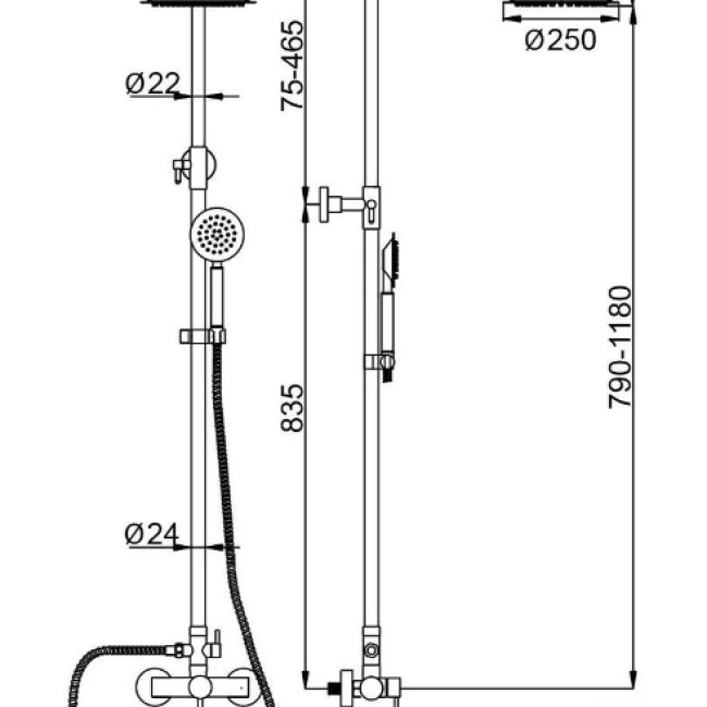 ДУШЕВАЯ СИСТЕМА EZA16-B090 Solone ДУШЕВАЯ СИСТЕМА EZA16-B090 Solone