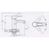 Смеситель для умывальника PUD1-A045KH ZEGOR