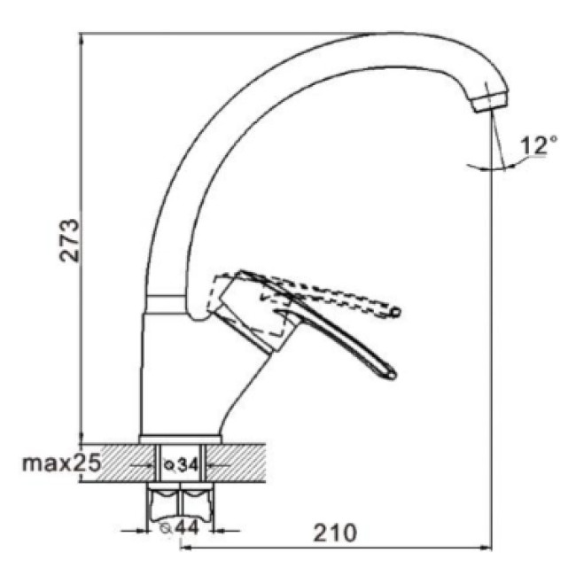 ЗМІШУВАЧ ДЛЯ КУХНІ DYU4-A180 ZEGOR