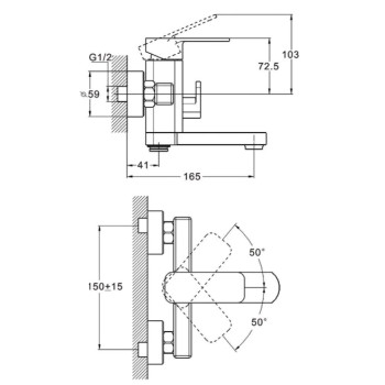 Змішувач для ванни LEB3-A123MG ZEGOR 2