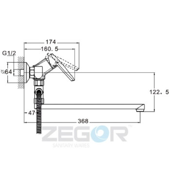 Смеситель для ванны NOF6-A033 ZEGOR 2