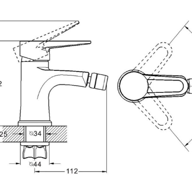 ЗМІШУВАЧ ДЛЯ БІДЕ PUD2-A045 ZEGOR