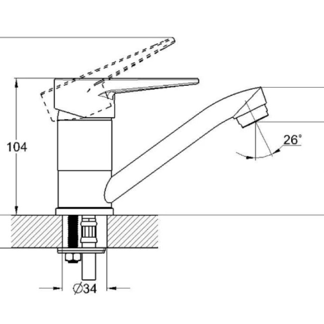 Смеситель для кухни 4L-B045 Solone