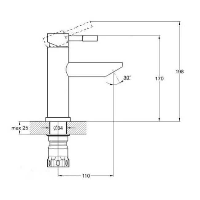 Смеситель для умывальника EZA1-B090 Solone Смеситель для умывальника EZA1-B090 Solone