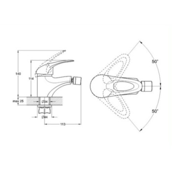 ЗМІШУВАЧ ДЛЯ БІДЕ NHK2-A048 ZEGOR 2