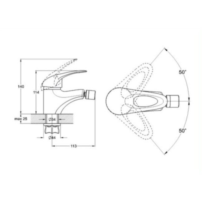 ЗМІШУВАЧ ДЛЯ БІДЕ NHK2-A048 ZEGOR ЗМІШУВАЧ ДЛЯ БІДЕ NHK2-A048 ZEGOR
