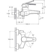 Змішувач для ванни SITB3-A182 Solone