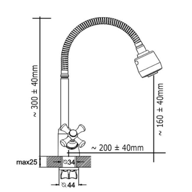 Смеситель для кухни DTZ4-E827 ZEGOR