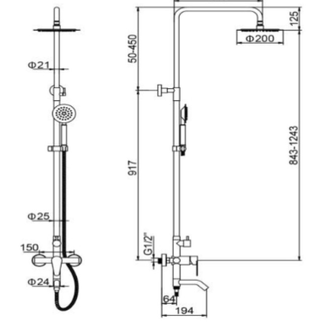 ДУШОВА СИСТЕМА JAT16-A094 Solone