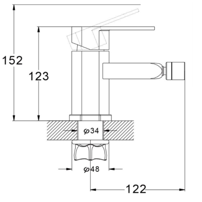 ЗМІШУВАЧ ДЛЯ БІДЕ LAB2-A136 TROYA