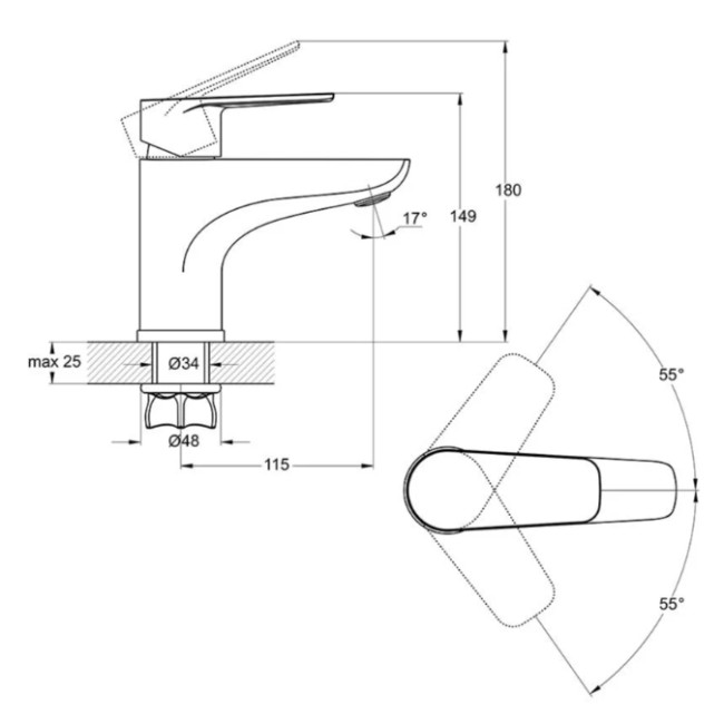 Смеситель для умывальника BGX1-A189 TROYA Смеситель для умывальника BGX1-A189 TROYA