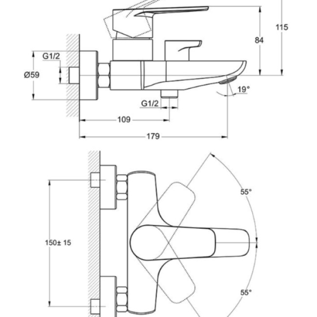 Змішувач для ванни BGX3-A189 TROYA