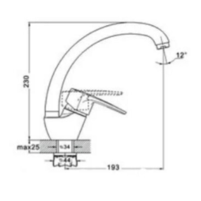 ЗМІШУВАЧ ДЛЯ КУХНІ TAN4-A190 TROYA