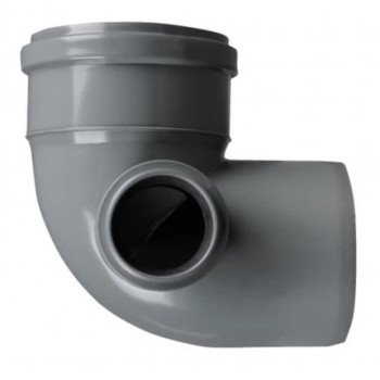 Колено двухплоскостное 110/50/87,5 (левое) с резинкой.