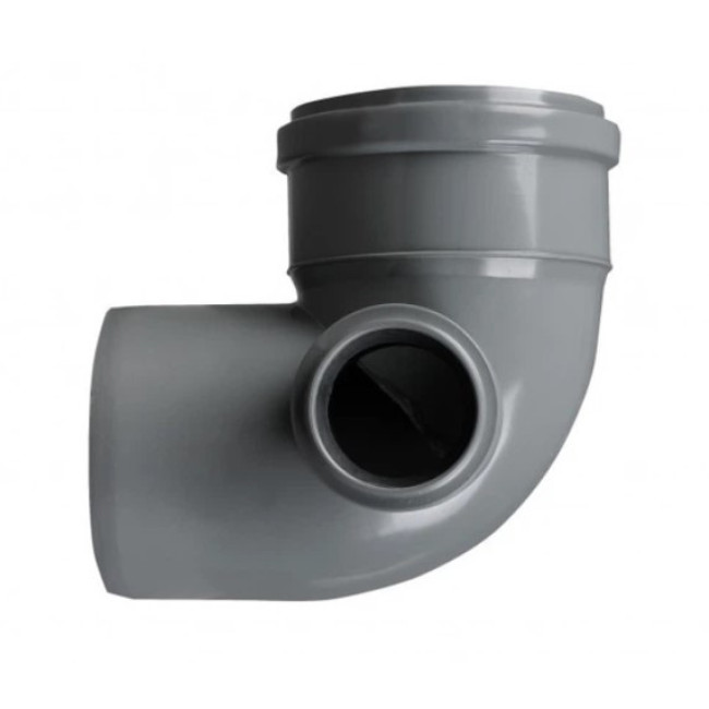 Коліно двоплощинне 110/50/87,5 (праве) з гумкою.