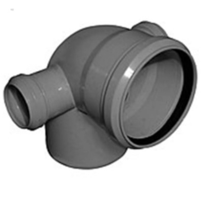 Коліно двоплощинне 110/50/87,5 (подвійний) з гумкою