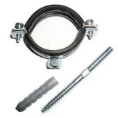 SK048080 (1') 33-37мм хомут 'Ascelic' M8 с виброгас.д/труб, винт-шурупом 8х80 и дюбелем 12/8x60