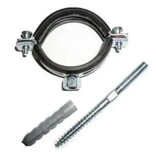 SK048080 (1') 33-37мм хомут 'Ascelic' M8 с виброгас.д/труб, винт-шурупом 8х80 и дюбелем 12/8x60