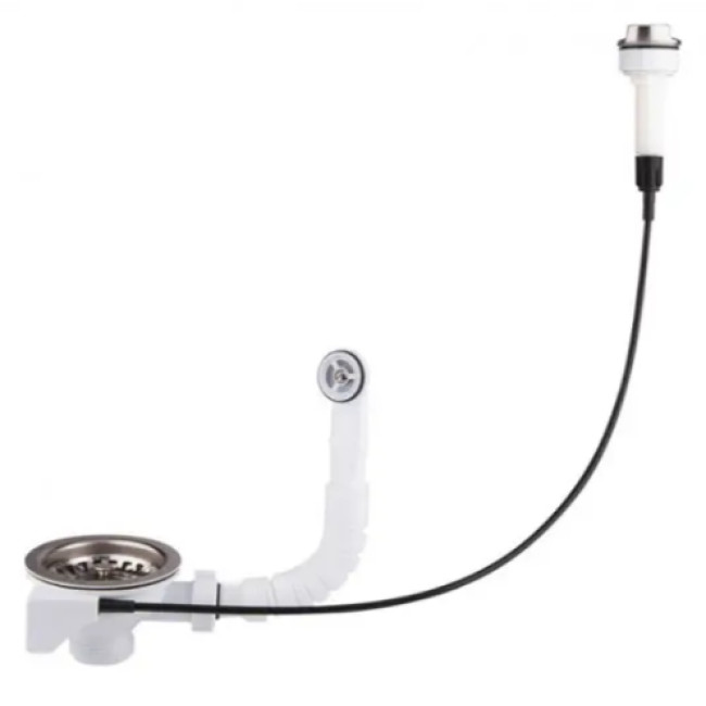 Перелив Ани для мойки 3 1/2 полуавтомат с круглым корпусом, винт 50 мм (NM320SLEU)