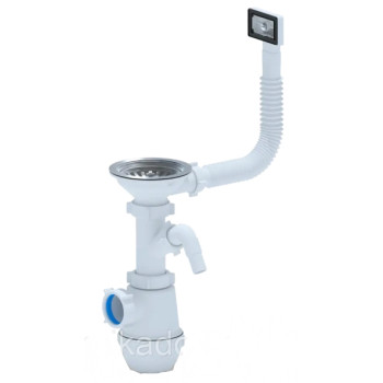 Сифон ANI GROT 3.1/2'*40мм з відведенням для пральної машини та переливом (A1045SEU)