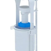 Зливний механізм бачка унітазу пластик, металізована кнопка (FV7030MEU)