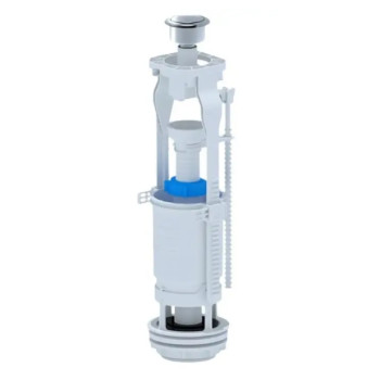 Зливний механізм бачка унітазу пластик, металізована кнопка (FV7030MEU)