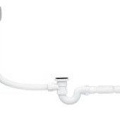 Сифон сантехнічний для ванн кік-клак з випуском та переливом, з гнучкою трубою 40x40/50 (EC155SEU)