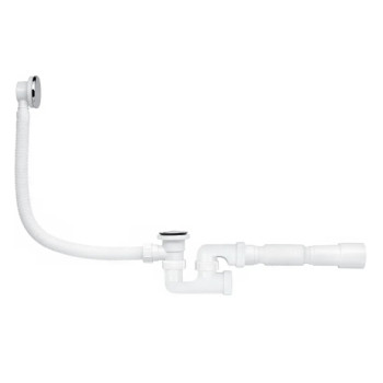 Сифон сантехнічний для ванн регульований клік-клак з випуском та переливом (EC255SEU)