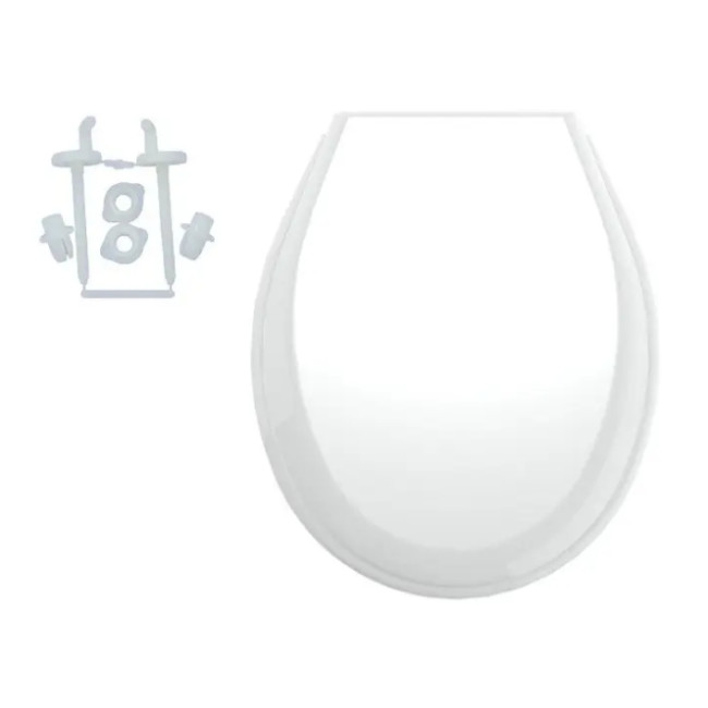 01614 Сидение для унитаза белое Лилия, с пластиковым креплением 01614 Сидение для унитаза белое Лилия, с пластиковым креплением