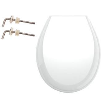 01614М Сидіння для унітазу біле Лілія, з нержавіючим кріпленням