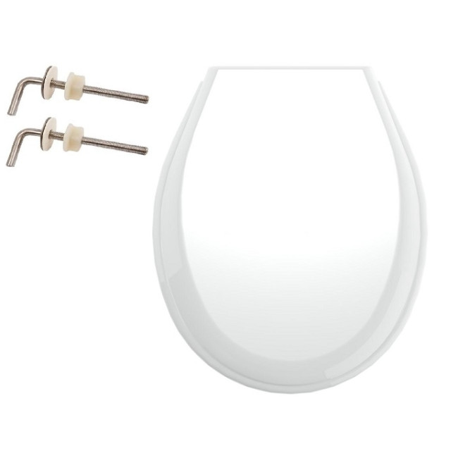 01614М Сидіння для унітазу біле Лілія, з нержавіючим кріпленням 01614М Сидіння для унітазу біле Лілія, з нержавіючим кріпленням