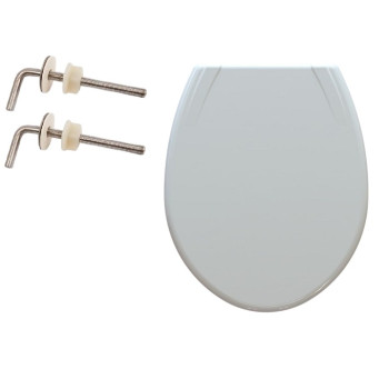 00815М Сидіння для унітазу біле Магнолія, з нержавіючим кріпленням