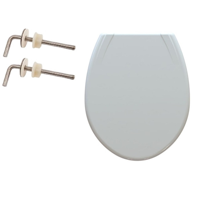 00815М Сидіння для унітазу біле Магнолія, з нержавіючим кріпленням
