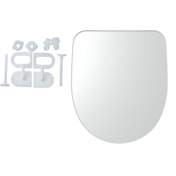 01515 Сидіння для унітазу біле Ірис, з пластиковим кріпленням