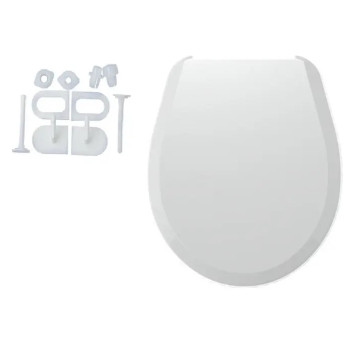 01173 Сидіння для унітазу біле Орхідея, з пластиковим кріпленням