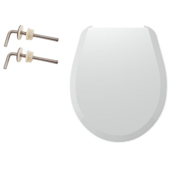 01173М Сидіння для унітазу біле Орхідея, з нержавіючим кріпленням