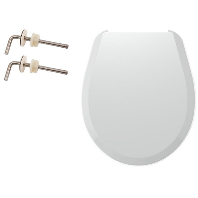 01173М Сидіння для унітазу біле Орхідея, з нержавіючим кріпленням