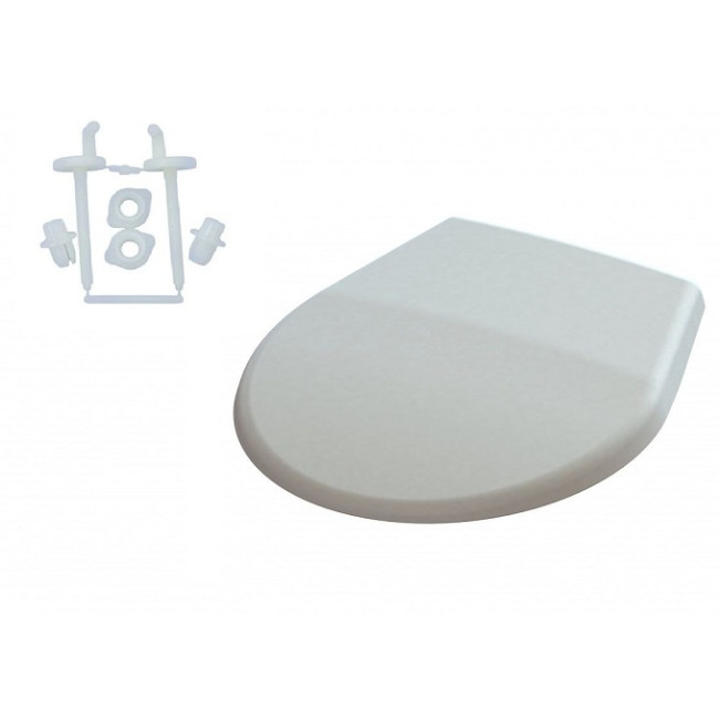 03095 Сидіння для унітазу біле Віола, з пластиковим кріпленням 03095 Сидіння для унітазу біле Віола, з пластиковим кріпленням