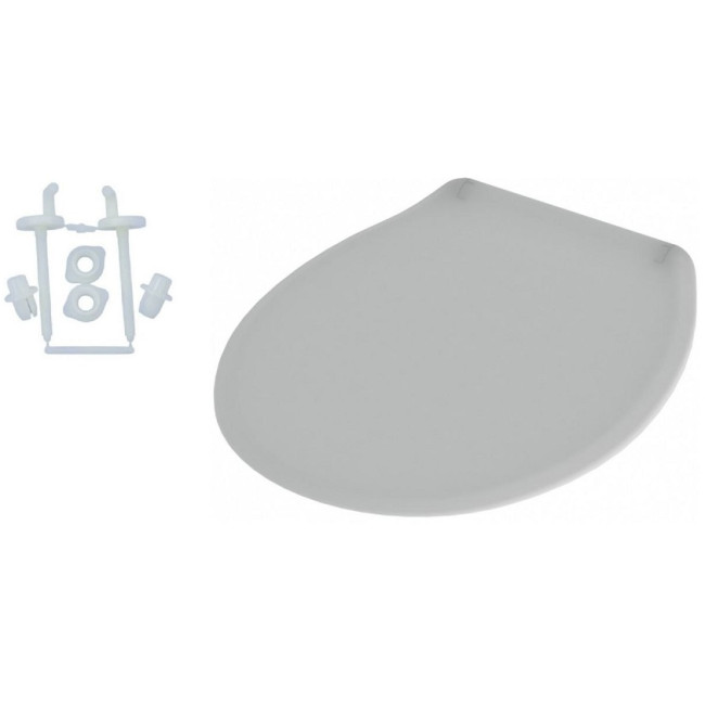 02101 Сидіння для унітазу біле Лотос, з пластиковим кріпленням
