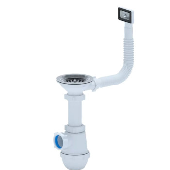 Сифон 3 1/2x40 для кухонних мийок з переливом (A0145DIYEU)